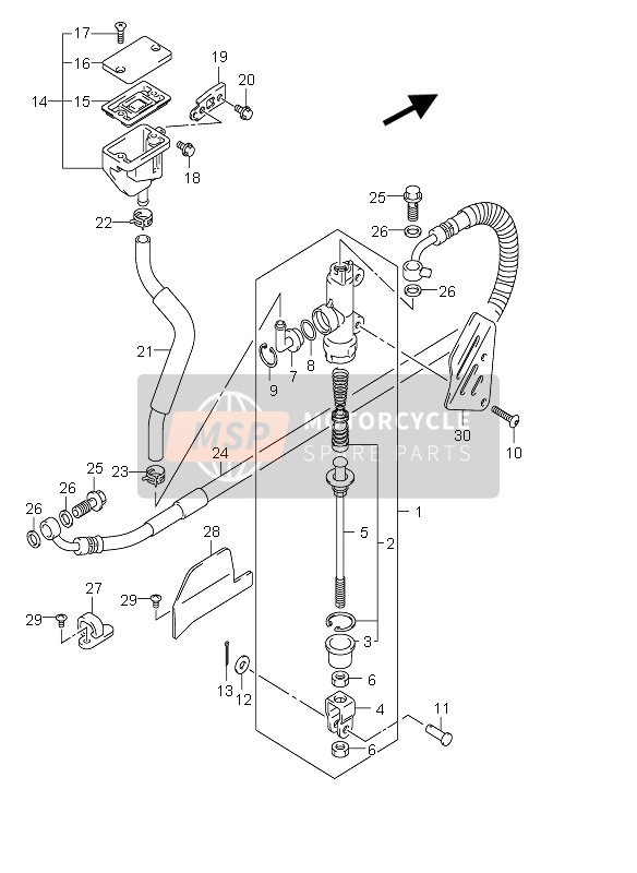 Suzuki DL650 V-STROM 2006 Rear Master Cylinder for a 2006 Suzuki DL650 V-STROM