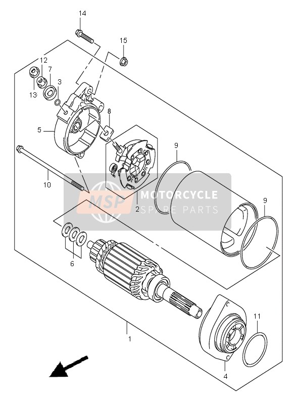 Suzuki DL1000 V-STROM 2006 Startend Motor voor een 2006 Suzuki DL1000 V-STROM