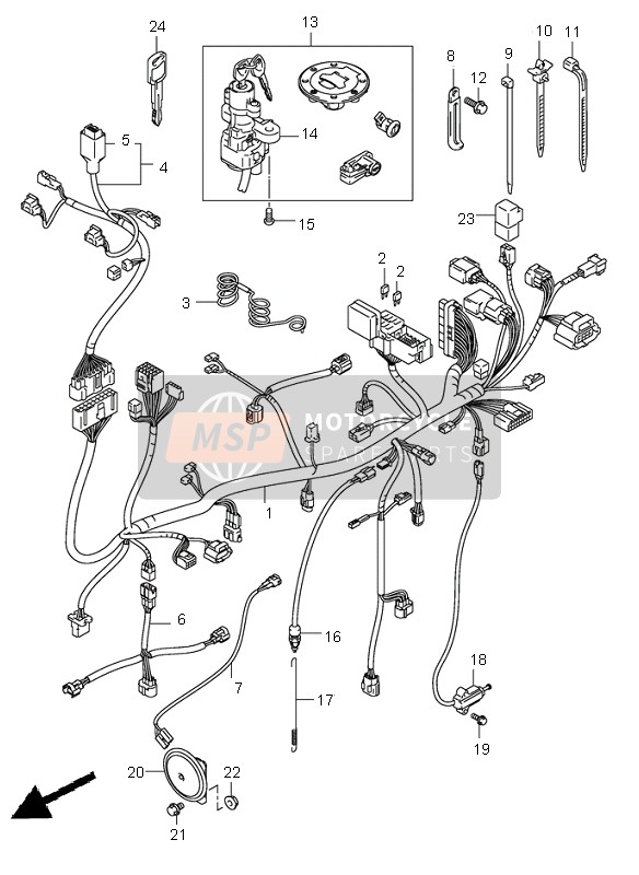 Suzuki DL1000 V-STROM 2006 Wiring Harness for a 2006 Suzuki DL1000 V-STROM