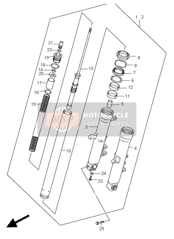 Suzuki DL1000 V-STROM 2006 Front Damper for a 2006 Suzuki DL1000 V-STROM