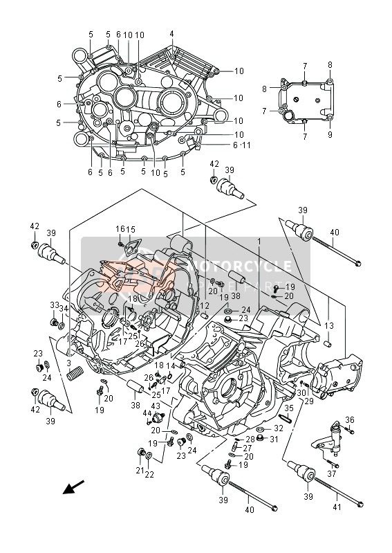 Suzuki C1500T (VL1500) INTRUDER 2013 Crankcase for a 2013 Suzuki C1500T (VL1500) INTRUDER