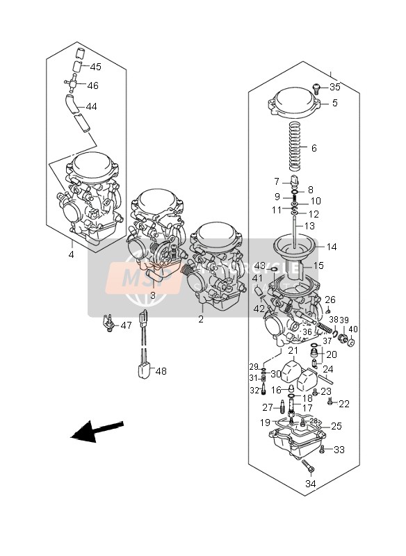 Suzuki GSF1200(N)(S) BANDIT 2001 Carburador para un 2001 Suzuki GSF1200(N)(S) BANDIT