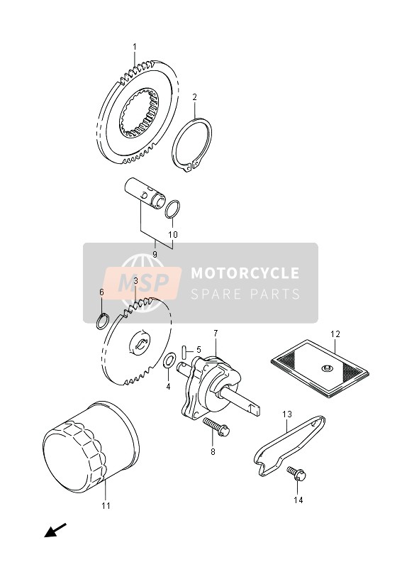 Suzuki C1500T (VL1500) INTRUDER 2013 Pompa dell'olio per un 2013 Suzuki C1500T (VL1500) INTRUDER