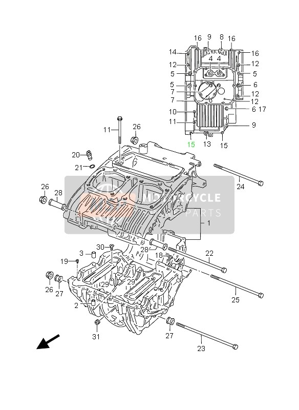 Suzuki GS500(E)(F) 2006 Crankcase for a 2006 Suzuki GS500(E)(F)