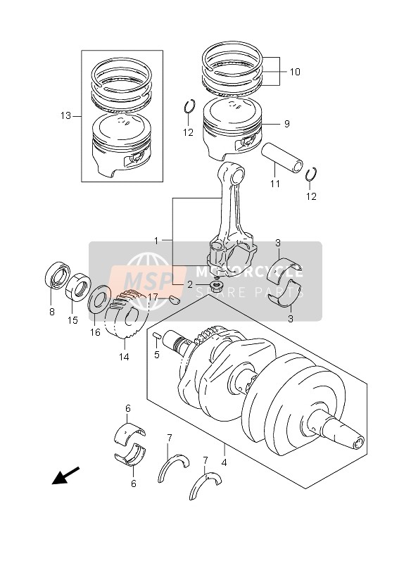 Suzuki GS500(E)(F) 2006 Vilebrequin pour un 2006 Suzuki GS500(E)(F)