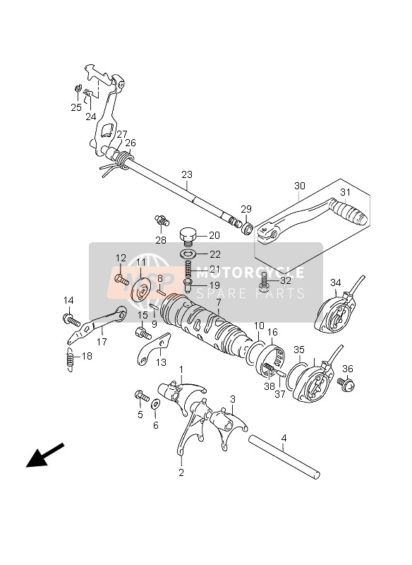 Suzuki GS500(E)(F) 2006 Cambio de marchas para un 2006 Suzuki GS500(E)(F)