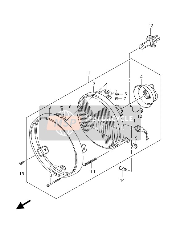 Suzuki GS500(E)(F) 2006 Lampe Frontale (GS500-U) pour un 2006 Suzuki GS500(E)(F)