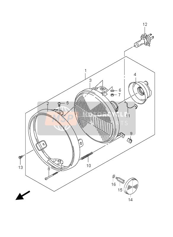 Suzuki GS500(E)(F) 2006 Headlamp (GS500 P24) for a 2006 Suzuki GS500(E)(F)