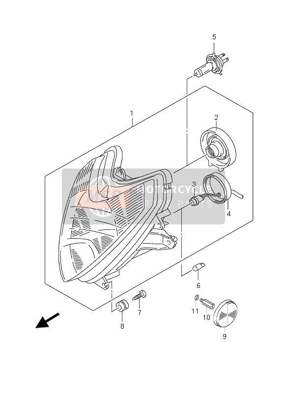 Suzuki GS500(E)(F) 2006 Koplamp (GS500F P24) voor een 2006 Suzuki GS500(E)(F)