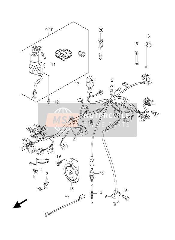 Suzuki GS500(E)(F) 2006 Wiring Harness (GS500-U) for a 2006 Suzuki GS500(E)(F)