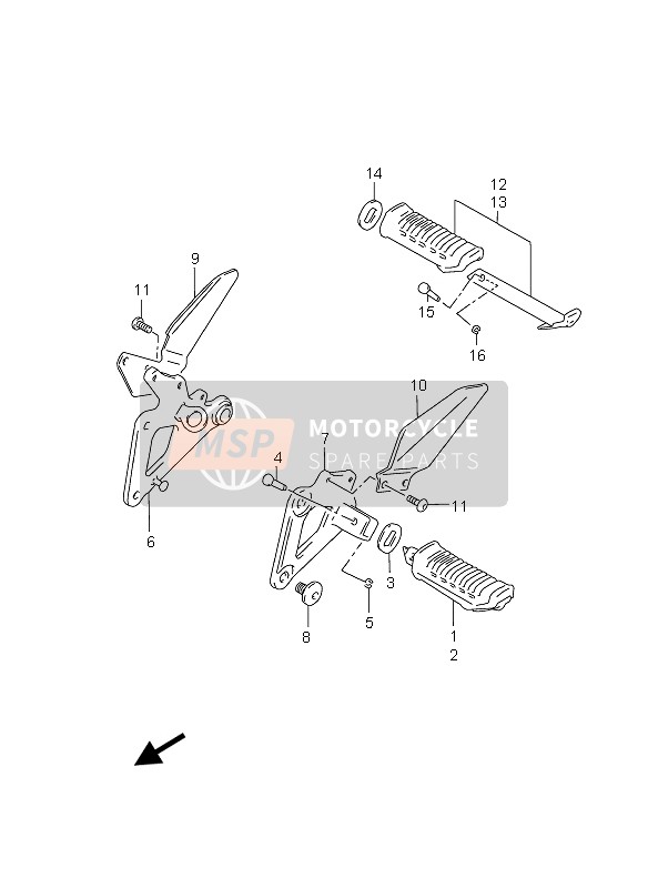 Suzuki GS500(E)(F) 2006 Footrest for a 2006 Suzuki GS500(E)(F)