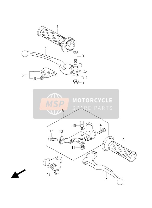 Suzuki GS500(E)(F) 2006 Handvat Hendel voor een 2006 Suzuki GS500(E)(F)