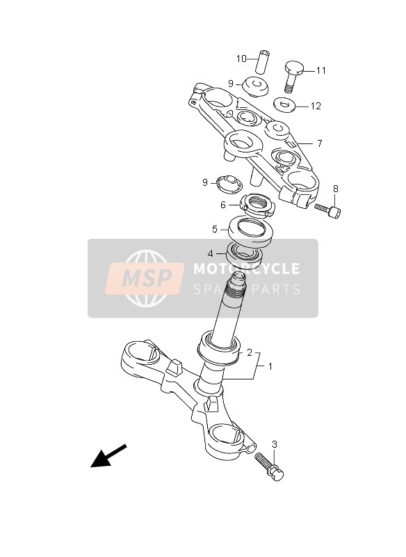 Suzuki GS500(E)(F) 2006 Piantone dello sterzo (GS500F-FU) per un 2006 Suzuki GS500(E)(F)