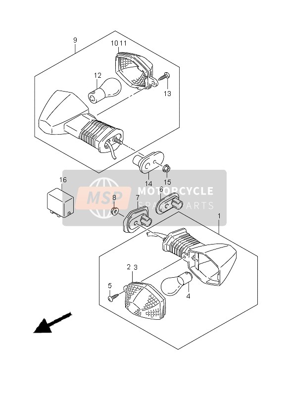 Suzuki GSF650(N)(S)(NA)(SA) BANDIT 2006 BLINKER für ein 2006 Suzuki GSF650(N)(S)(NA)(SA) BANDIT