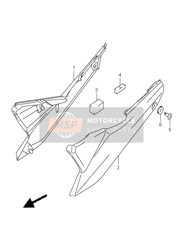 Suzuki GSF650(N)(S)(NA)(SA) BANDIT 2006 Cubierta del marco para un 2006 Suzuki GSF650(N)(S)(NA)(SA) BANDIT