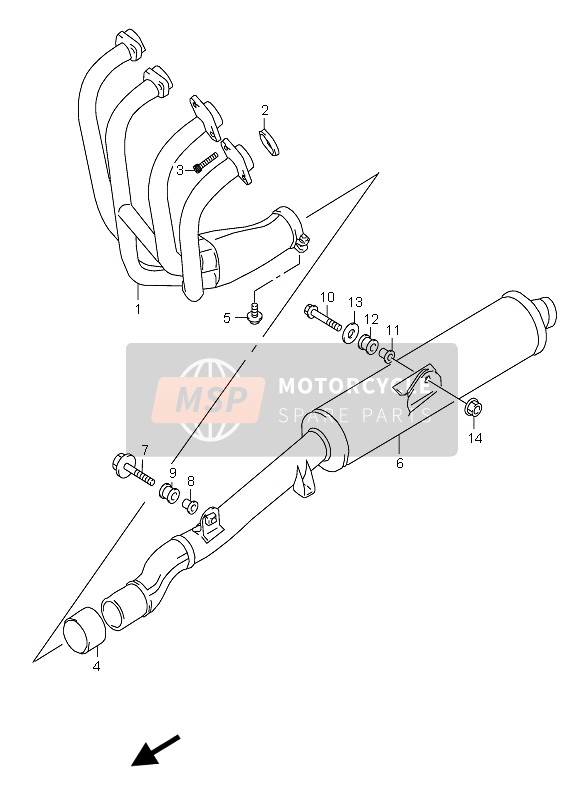 Suzuki GSX600F 2006 Muffler for a 2006 Suzuki GSX600F