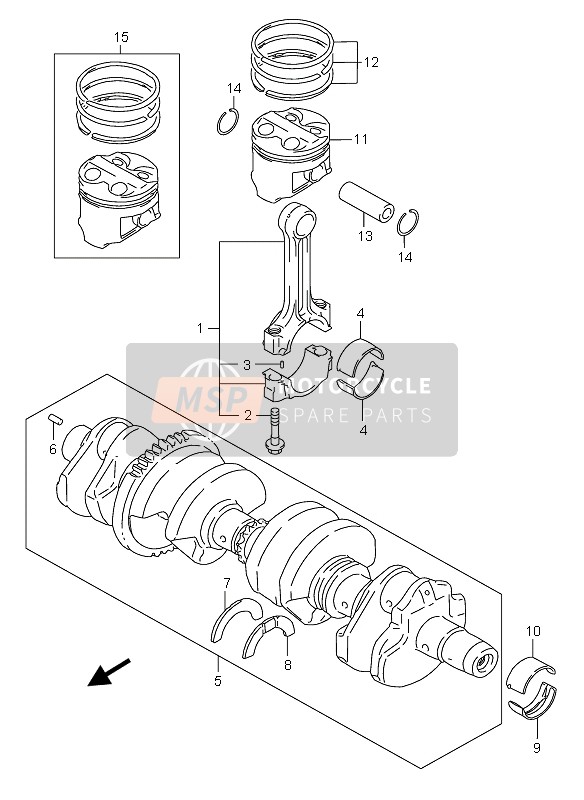 Suzuki GSX750F 2006 Crankshaft for a 2006 Suzuki GSX750F