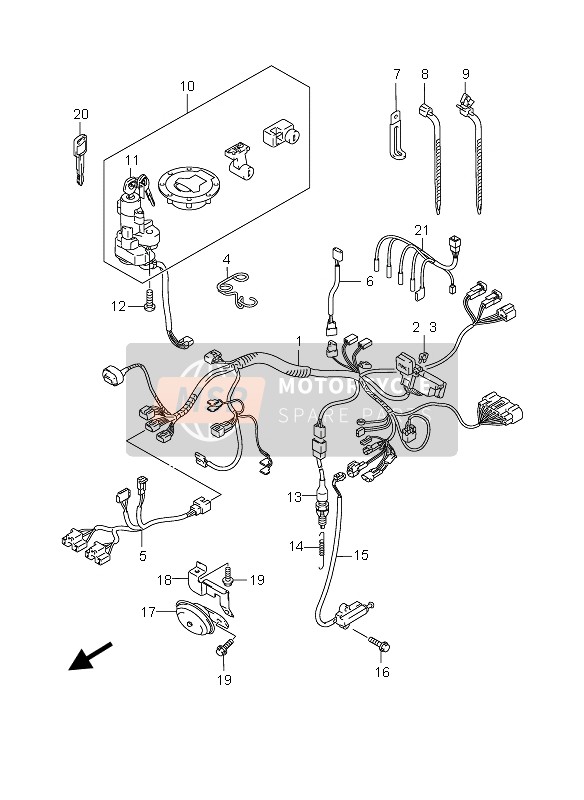 Suzuki GSX750F 2006 Wiring Harness for a 2006 Suzuki GSX750F