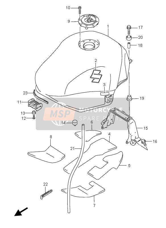 Suzuki GSX750F 2006 TANK für ein 2006 Suzuki GSX750F