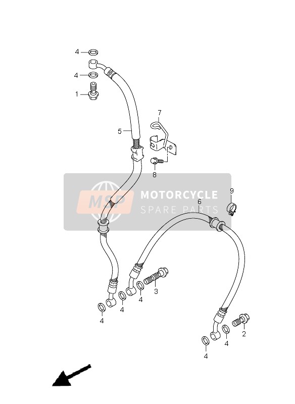 Suzuki GSX-R1000 2006 Tubo freno anteriore per un 2006 Suzuki GSX-R1000