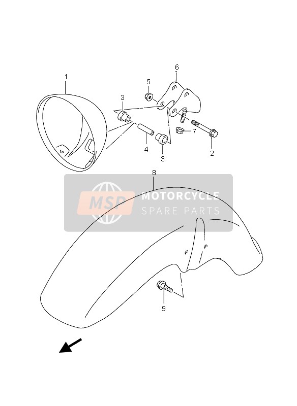 Suzuki GZ125 MARAUDER 2006 Headlamp Housing for a 2006 Suzuki GZ125 MARAUDER