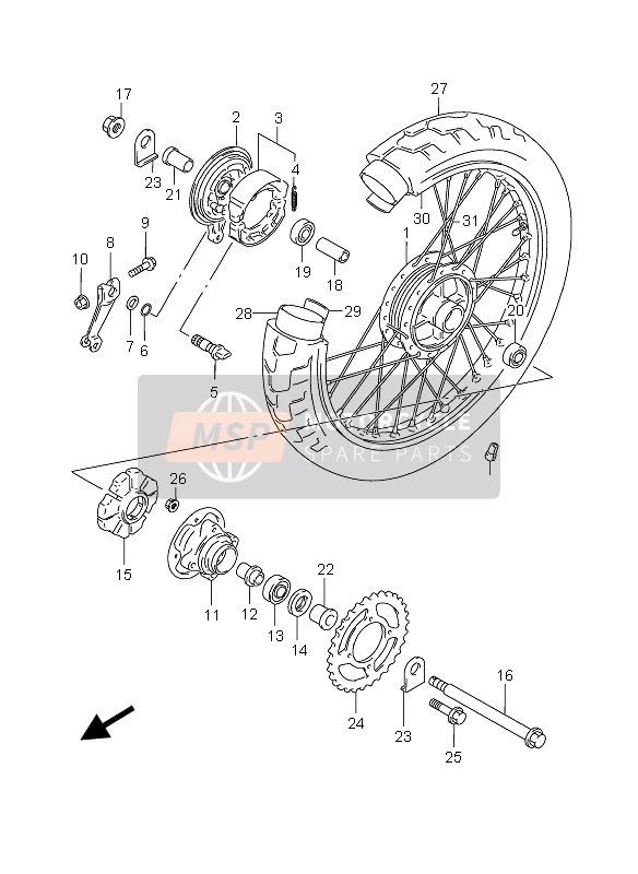 Suzuki GZ125 MARAUDER 2006 Rear Wheel for a 2006 Suzuki GZ125 MARAUDER