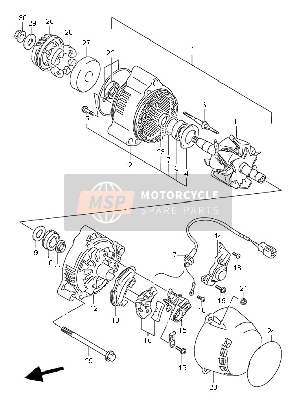 Suzuki GSF600N BANDIT 1996 Alternator for a 1996 Suzuki GSF600N BANDIT