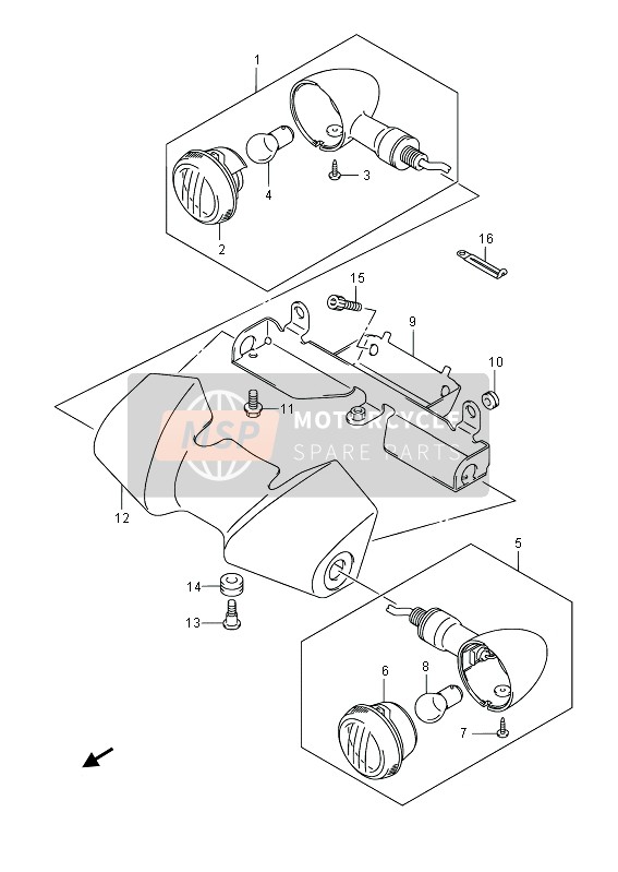 Suzuki C1500T (VL1500) INTRUDER 2013 Lampe de clignotant avant pour un 2013 Suzuki C1500T (VL1500) INTRUDER