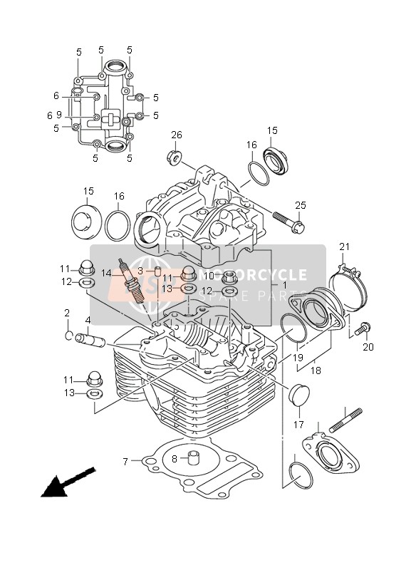 Suzuki RV125 VANVAN 2006 Cylinder Head for a 2006 Suzuki RV125 VANVAN