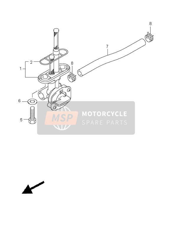 Suzuki RV125 VANVAN 2006 Grifo de combustible para un 2006 Suzuki RV125 VANVAN