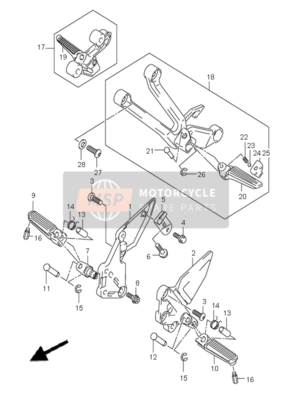 Suzuki SV650(N)(S) 2006 Footrest for a 2006 Suzuki SV650(N)(S)