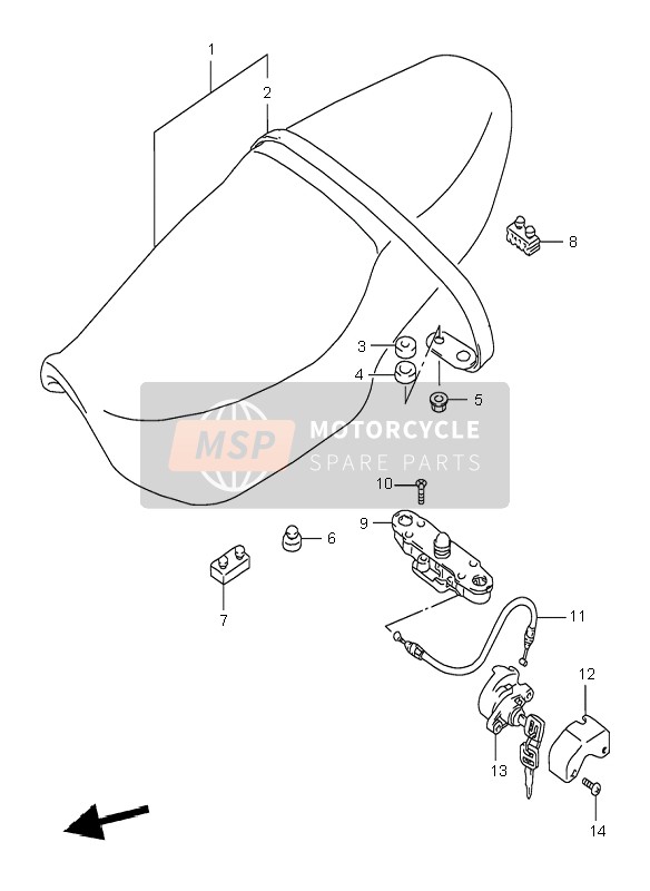 Suzuki GSF600N BANDIT 1996 Asiento para un 1996 Suzuki GSF600N BANDIT