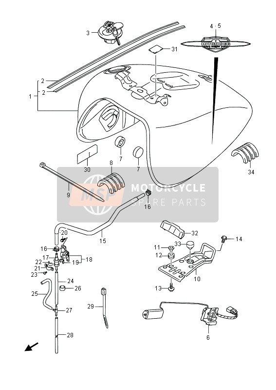 Suzuki C1500T (VL1500) INTRUDER 2013 Fuel Tank (VL1500T E19) for a 2013 Suzuki C1500T (VL1500) INTRUDER