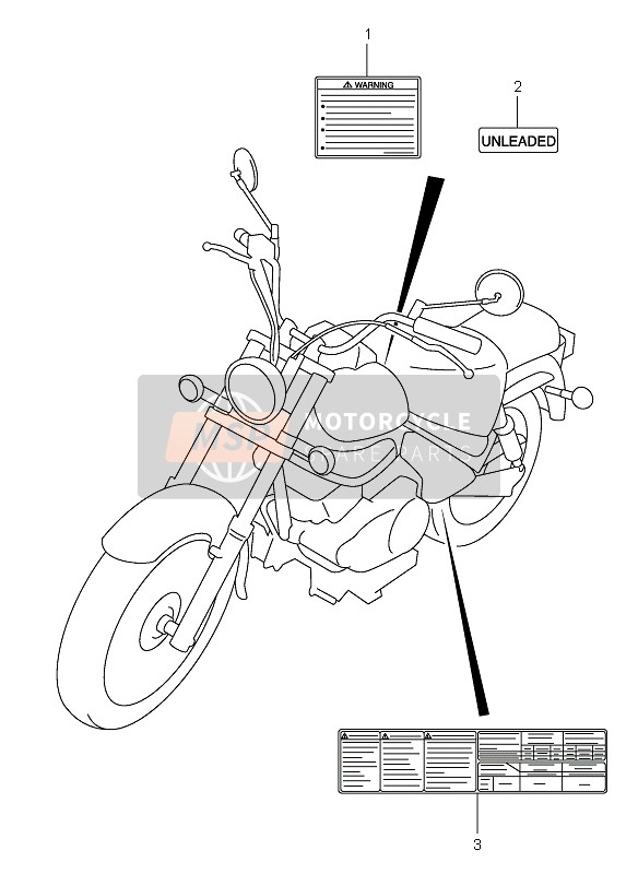 Suzuki VL125 INTRUDER 2006 ETIKETT für ein 2006 Suzuki VL125 INTRUDER