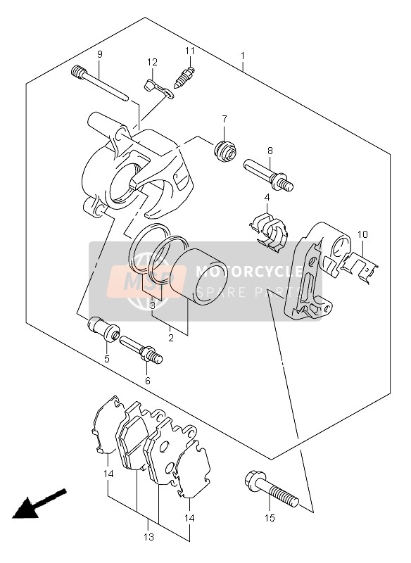 Suzuki VL125 INTRUDER 2006 Pinza anteriore per un 2006 Suzuki VL125 INTRUDER Suzuki VL125 INTRUDER 2006 Pinza anteriore per un 2006 Suzuki VL125 INTRUDER