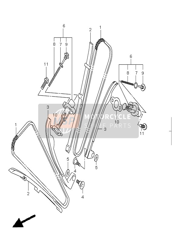 Suzuki VL250 INTRUDER 2006 Catena a camme per un 2006 Suzuki VL250 INTRUDER