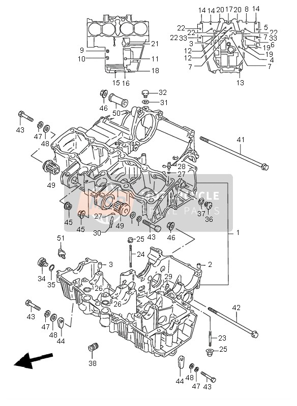 Suzuki GSX600F 1996 Crankcase for a 1996 Suzuki GSX600F