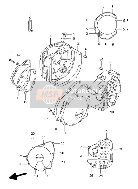 Suzuki GSX600F 1996 KURBELGEHÄUSEABDECKUNG für ein 1996 Suzuki GSX600F