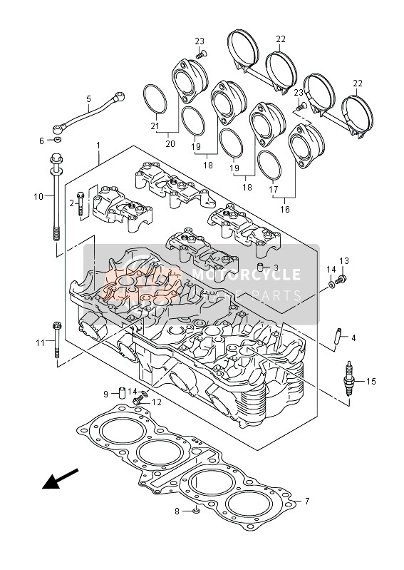 Suzuki GSF650(S)(A)(SA) BANDIT 2012 Culasse pour un 2012 Suzuki GSF650(S)(A)(SA) BANDIT