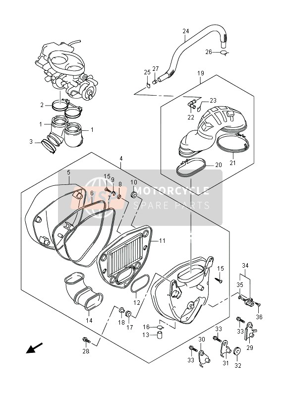 Suzuki VZ800 INTRUDER 2013 Air Cleaner for a 2013 Suzuki VZ800 INTRUDER