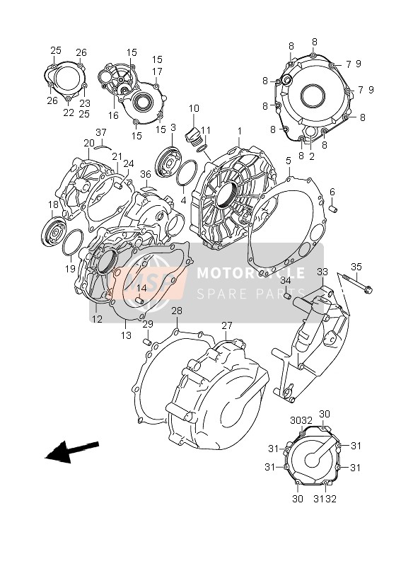 Suzuki GSR600(A) 2007 Tapa del cárter para un 2007 Suzuki GSR600(A)