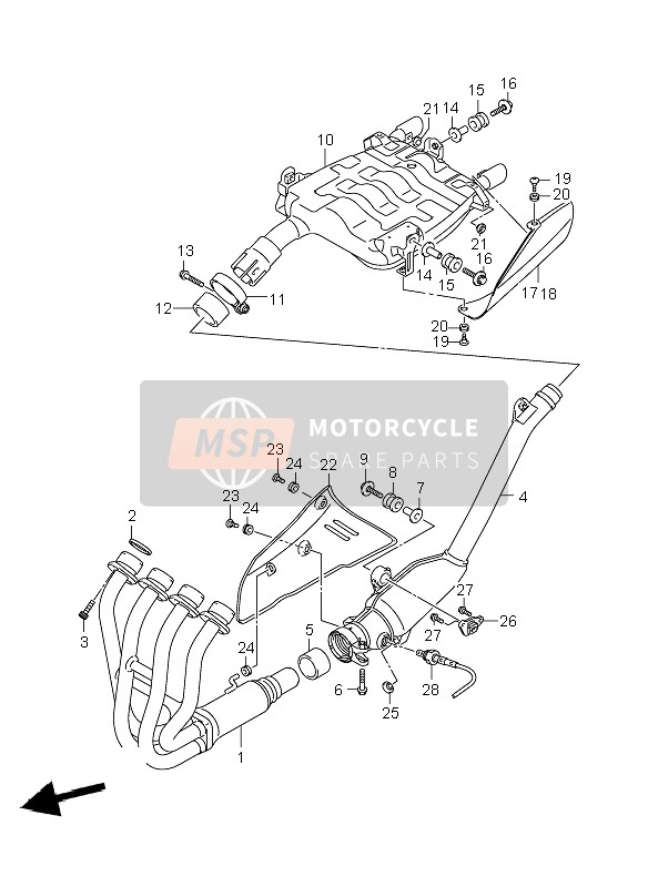 Suzuki GSR600(A) 2007 Silenciador para un 2007 Suzuki GSR600(A)