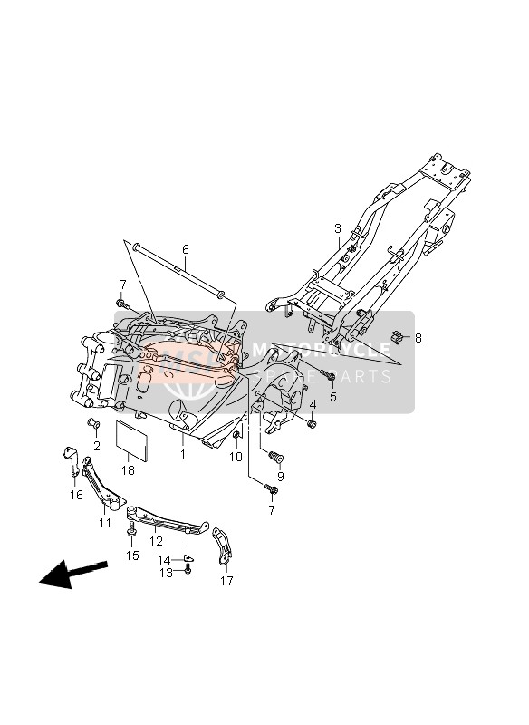 Suzuki GSR600(A) 2007 Frame (GSR600-U) for a 2007 Suzuki GSR600(A)