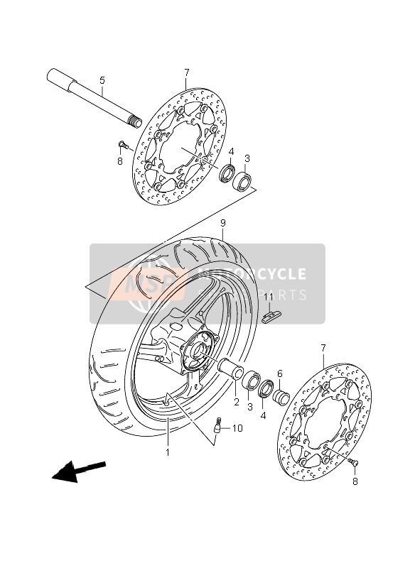 Suzuki GSR600(A) 2007 Front Wheel (GSR600-U) for a 2007 Suzuki GSR600(A)