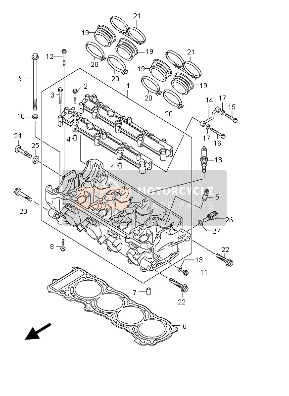 Suzuki GSX1300RZ HAYABUSA 2007 Cylinder Head for a 2007 Suzuki GSX1300RZ HAYABUSA