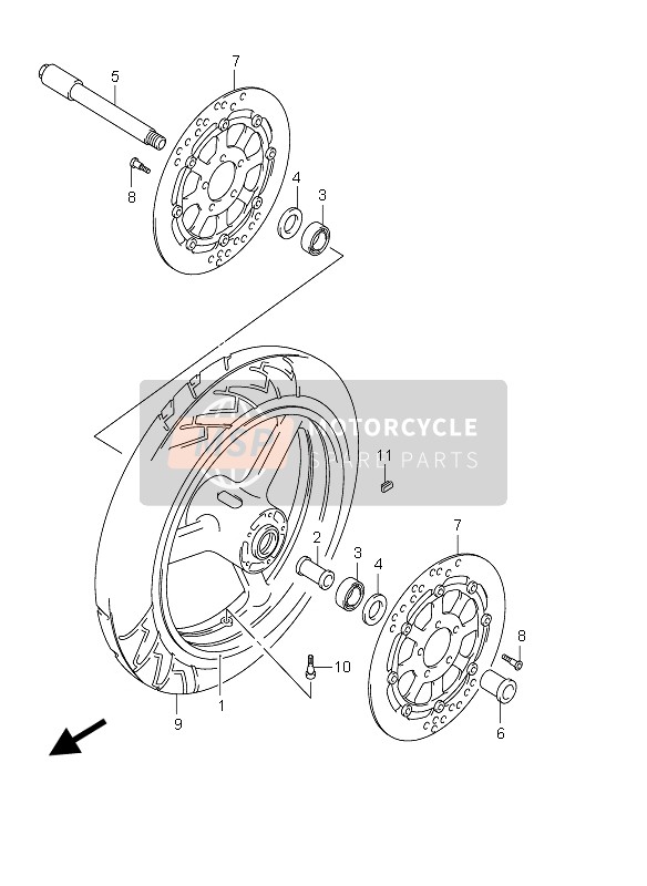 Suzuki GSX1300RZ HAYABUSA 2007 Front Wheel for a 2007 Suzuki GSX1300RZ HAYABUSA