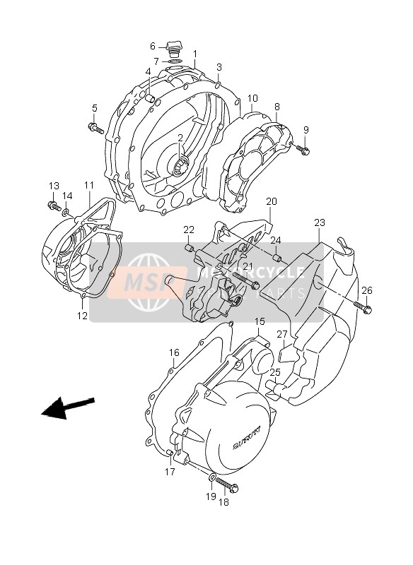 Suzuki GSX1400(Z) 2007 Tapa del cárter para un 2007 Suzuki GSX1400(Z)