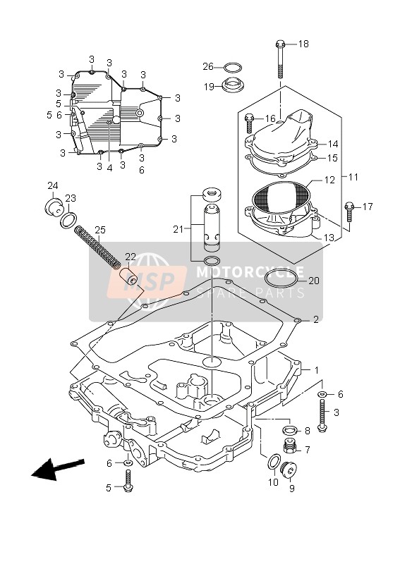 Suzuki GSX1400(Z) 2007 Carter d'huile pour un 2007 Suzuki GSX1400(Z)