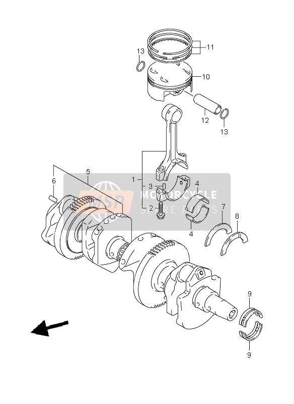 Suzuki GSX1400(Z) 2007 Crankshaft for a 2007 Suzuki GSX1400(Z)