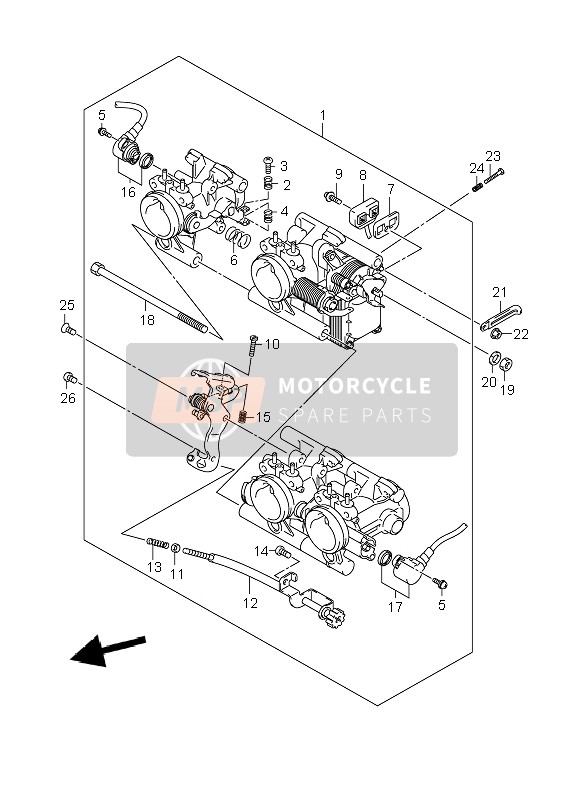 Suzuki GSX1400(Z) 2007 Cuerpo del acelerador para un 2007 Suzuki GSX1400(Z)